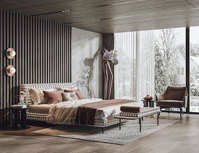 Modern Minotti Bedroom 3d model