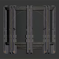 Circular Metal Frame Container With Dark Panels Support Legs And Fasteners