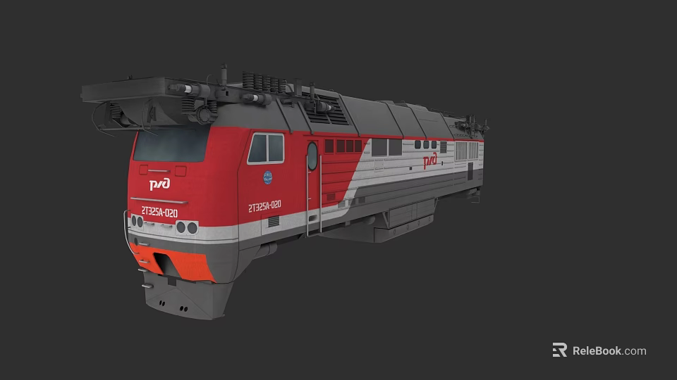 PKP EU44 Locomotive Red And Gray Train Front View Detailed Design 3d model 
