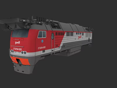 PKP EU44 Locomotive Red And Gray Train Front View Detailed Design 3d model