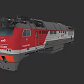 PKP EU44 Locomotive Red And Gray Train Front View Detailed Design