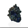 Natural Blue Green Brown Stone With Rough Surface And Unique Textured Pattern 3d model