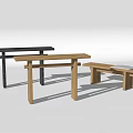 Modern Wooden Console Table With Geometric Legs And Minimalist Design Elements 3d model