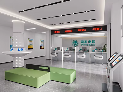 Digital Store Interior With Electronic Displays And Seating 3d model