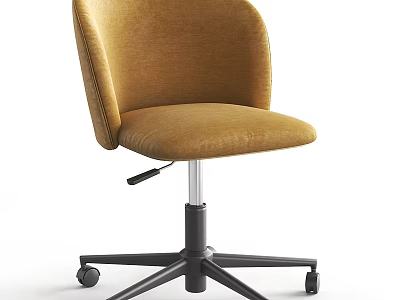 Modern Table And Chair Set With Brown Velvet Upholstered Swivel Chairs And Wooden Tabletop 3d model