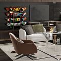 Modern Poliform living room 3d model