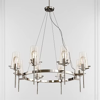 Modern simple European chandelier American chandelier 3d model
