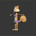 Cute Cartoon Squirrel Character With Orange Fur Purple Bikini Top And Frilled Skirt