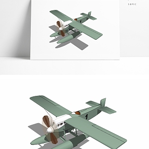 Modern Aircraft Seaplane Aircraft 3d model