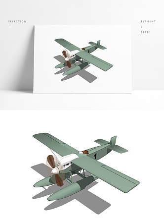 Modern Aircraft Seaplane Aircraft 3d model