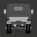 Silver Truck Chassis With Reflective Surface And Open Bed Design