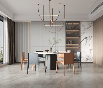 Modern Dining Table and Chair 3d model