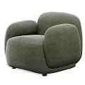 Modern Green Upholstered Single Sofa with Rounded Arms and Comfortable Design 3d model