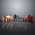 Different Animal Toy Models Collection Featuring Tiger Polar Bear Gorilla Zebra And More