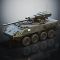 Olive Green Military Combat Tank With Heavy Armor Turret Cannon And Tracks