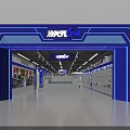 ART GO Mall Store With Self Service Checkout Neon Sign And Shelved Merchandise