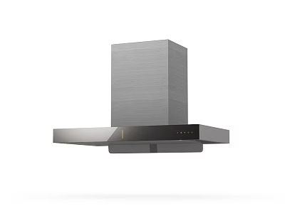 Modern Stainless Steel Kitchen Range Hood With Sleek Design And Control Panel 3d model