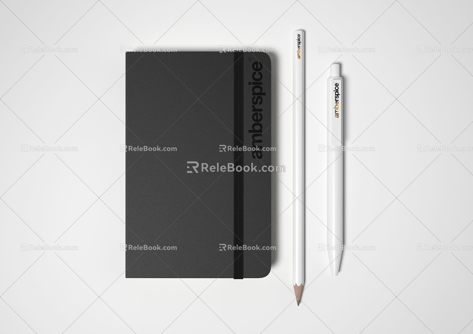 Modern Notebook Pencil Pen Book Office Supplies Writing Tools 3d model