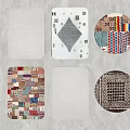 Square Rugs with Various Geometric Patterns Colorful Patchwork and Minimalist Designs 3d model