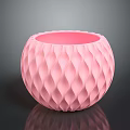 Elegant Pink Vase With Wavy Texture For Modern Home Furniture Decor