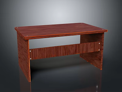 Wooden Desk with Flat Top and Sturdy Legs Modern Home Office Furniture 3d model