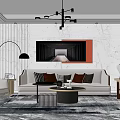 Modern sofa coffee table combination 3d model