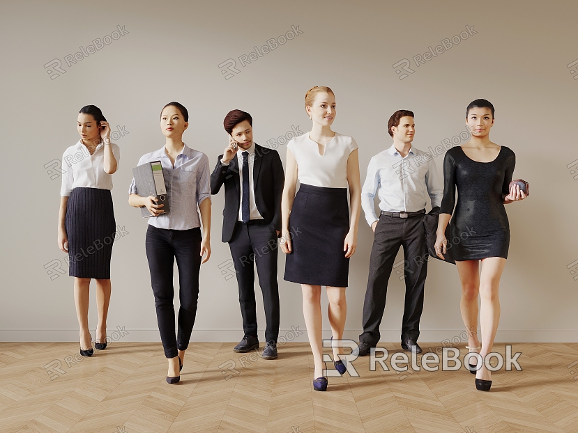 Characters Female Male Office Staff model