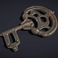 Antique Ornate Metal Carved Key Jewelry With Intricate Patterns And Vintage Design