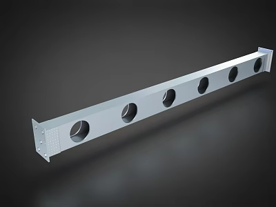 Metal Mounting Strip With Multiple Circular Holes For Industrial Applications 3d model