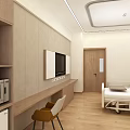 Hotel Room Interior Design With Comfortable Bed Table Chairs Decorative Paintings And Lighting