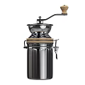 Stainless Steel Manual Spice Grinder Kitchen Appliance With Wooden Handle Design