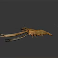 Aquatic Animal Shrimp With Long Claws Antennae And Detailed Body Structure On Dark Background