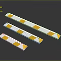 Safety Equipment Strips With White Base Yellow Square And Triangle Markers In Different Lengths
