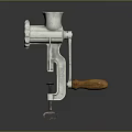 Manual Metal Food Grinder With Wooden Handle And Table Clamp For Kitchen Use