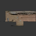 Industrial Structure Model With Curved Walls Pipes Platforms And Support Components