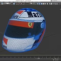 Racing Helmet as Sports Equipment Featuring Marlboro and Ferrari Logos