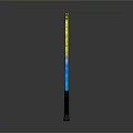 Colorful Tennis Racket With Yellow Blue Frame And Black Grip Design