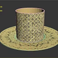 Golden Decorative Cup With Intricate Patterns On Matching Saucer For Home Use