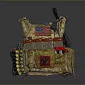 Military Tactical Weapon Vest With American Flag Patch Ammunition Pouches And Camouflage Design