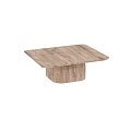 Rustic Wooden Table With Natural Wood Grain Surface And Cylindrical Base 3d model