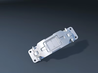 Passenger Aircraft Metal Structural Part Silver Component With Holes And Mechanical Design 3d model