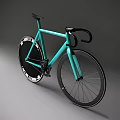 Sleek Turquoise Modern Bicycle with Black Wheels White Accents and Curved Handlebars