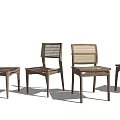 Modern Minimalist Leisure Chairs With Wooden Frame And Woven Backrest Design
