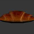 Appetizing Red Glazed Croissant With Shiny Surface On Dark Background 3d model