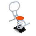 Kids Building Blocks Spring Seat Structure With Orange Seat White Frame Black Base Toy