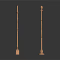 Wooden Decorative Pillars With Various Heights And Ornate Tops For Scene Design
