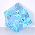 Transparent Blue Polyhedral Crystal Glass Decorative Ornament Set For Modern Home Decor