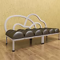 Modern Leisure Chair With White Cloud Shaped Backrest Black Padded Seat And Silver Metal Legs