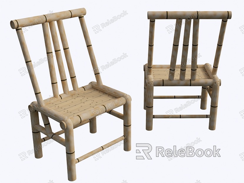 New Chinese Style Bamboo Art Chair model