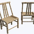 Single Bamboo Chair Featuring Natural Material Handcrafted Structure And Simple Design 3d model